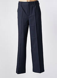 Pantalon drept talie cu cleme talie înaltă albastru KAFFE femeie