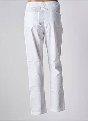 Pantalon drept țesătură poplin mărime normală alb GOUBI femeie
