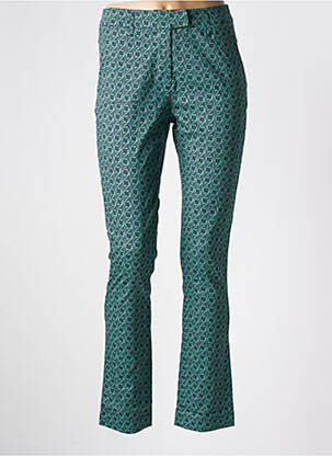Pantalon chino țesătură poplin talie înaltă verde ZILCH femeie