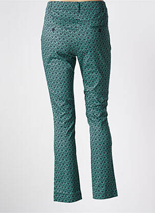 Pantalon chino țesătură poplin talie înaltă verde ZILCH femeie