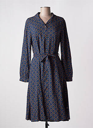 Rochie midi imprimeu floral mâneci lungi albastru BLUTSGESCHWISTER femeie