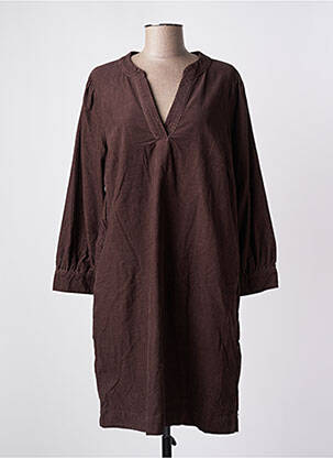 Rochie midi mâneci 3/4 mâneci 3/4 maro KAFFE femeie
