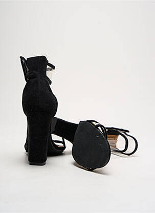 Sandale/pantofi decupați toc pătrat toc de 7 la 9 cm negru FASHION femeie