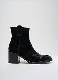 Botine/ghete țesătură satinată toc de 4 la 6 cm negru SPAZIOZERO8 femeie