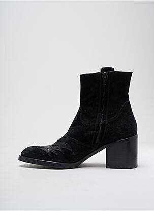 Botine/ghete țesătură satinată toc de 4 la 6 cm negru SPAZIOZERO8 femeie