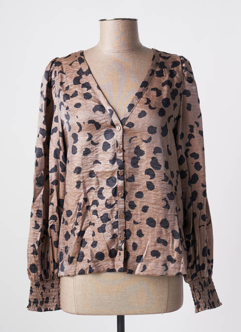 Cămașă croială fluidă mâneci lungi maro OBJECT femme