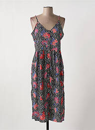 Rochie midi imprimeu floral bretele subțiri negru PIECES femeie