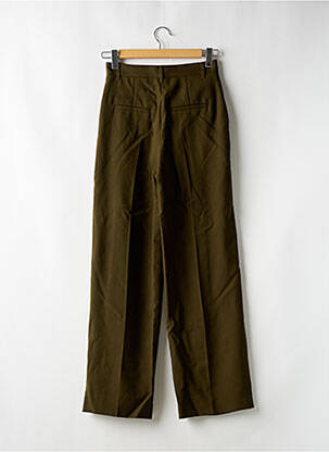 Pantalon larg talie cu cleme talie înaltă verde BELLEROSE femeie