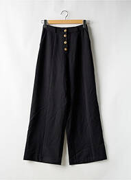 Pantalon larg talie cu cleme talie înaltă negru SAAJ femme