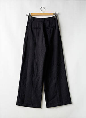 Pantalon larg talie cu cleme talie înaltă negru SAAJ femme