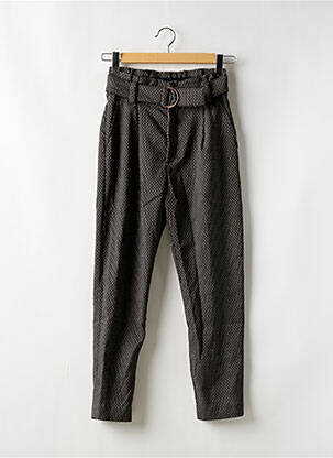 Pantalon drept croială morcov talie înaltă negru REIKO femeie