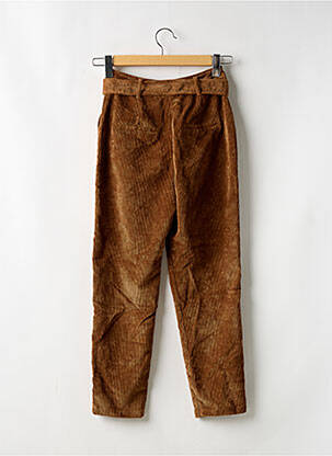 Pantalon drept croială morcov talie înaltă maro BERSHKA femeie