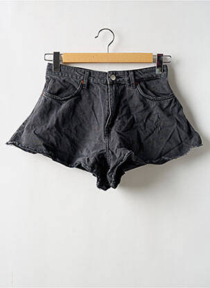 Șort țesătură denim talie înaltă gri LOAVIES femeie