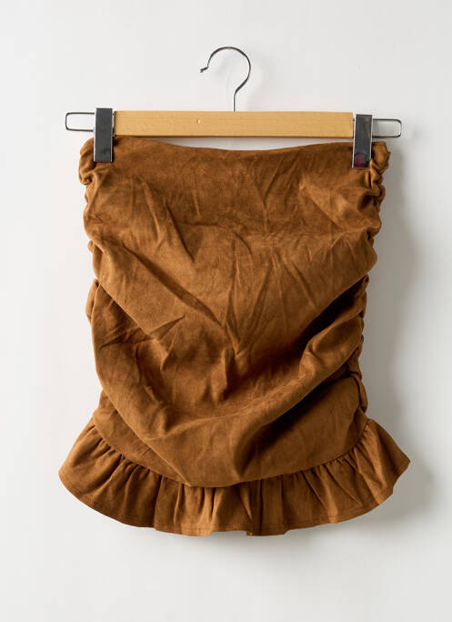 Fustă scurtă maro BOOHOO femeie