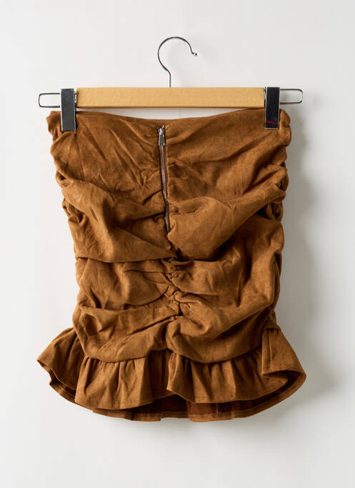 Fustă scurtă maro BOOHOO femeie