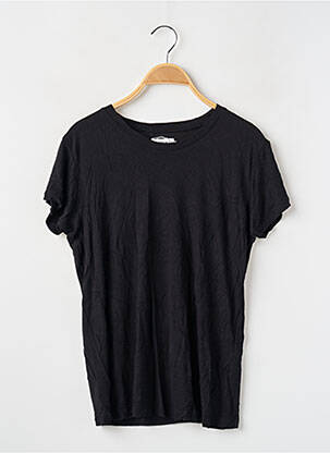 Top țesătură jersey mâneci scurte negru REIKO femeie