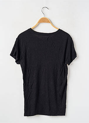 Top țesătură jersey mâneci scurte negru REIKO femeie