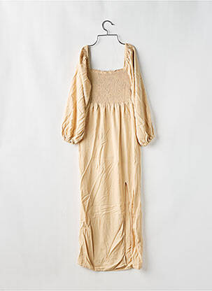 Rochie lungă mâneci lungi mâneci lungi bej MARYNE femeie