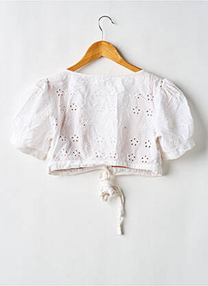 Bluză țesătură poplin mâneci scurte alb FOR LOVE & LEMONS femeie