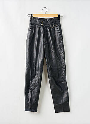 Pantalon drept talie cu cleme talie înaltă negru SANS MARQUE femeie