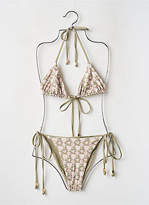 Costum de baie din două piese elasticitate top triunghiuri verde LOUNGE femeie