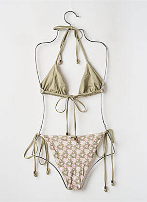 Costum de baie din două piese elasticitate top triunghiuri verde LOUNGE femeie