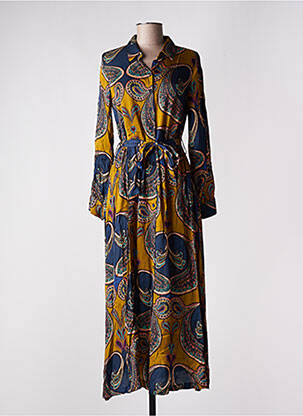 Rochie lungă mâneci lungi mâneci lungi galben DIXIE femeie