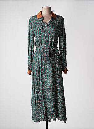 Rochie lungă mâneci lungi mâneci lungi verde DIXIE femeie