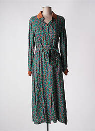 Rochie lungă mâneci lungi mâneci lungi verde DIXIE femme