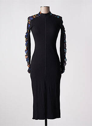 Rochie midi mâneci lungi mâneci lungi negru DESIGUAL femeie