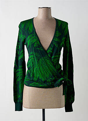 Cardigan petrecut croială cambrată verde DESIGUAL femeie