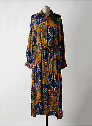 Rochie lungă mâneci lungi mâneci lungi albastru DIXIE femme