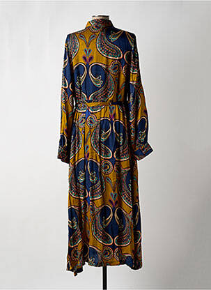 Rochie lungă mâneci lungi mâneci lungi albastru DIXIE femeie