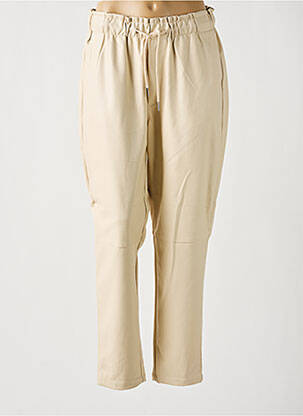 Pantalon slim talie elastică bej MOLLY BRACKEN femeie