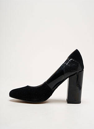 Pantofi cu toc material neted toc de 7 la 9 cm negru MARIAMARE femeie