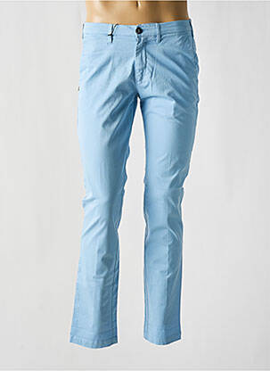 Pantalon chino țesătură poplin talie joasă albastru 40WEFT bărbat