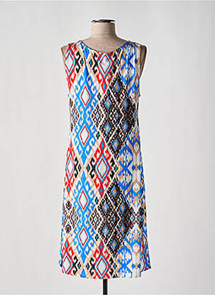 Rochie midi croială fluidă fără mâneci albastru VANIA femeie