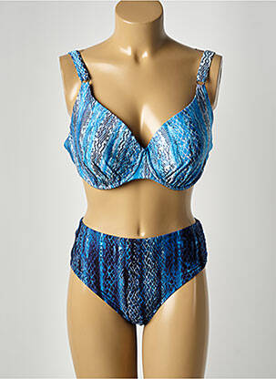 Costum de baie din două piese elasticitate top sutien modelat albastru ANITA femeie