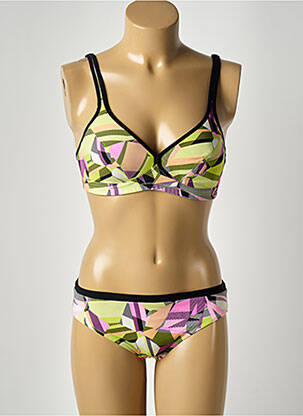 Costum de baie din două piese elasticitate top sutien modelat verde ANITA femeie