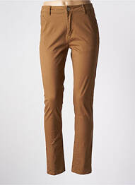 Pantalon chino țesătură poplin talie înaltă galben SARAH JOHN femme