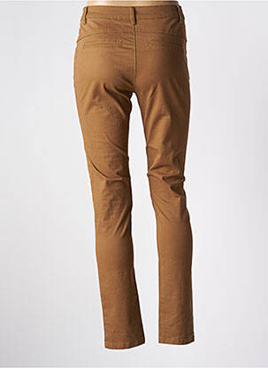 Pantalon chino țesătură poplin talie înaltă galben SARAH JOHN femeie