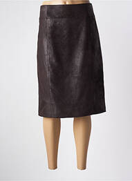 Fustă midi talie cu cleme maro BRUNO SAINT HILAIRE femme