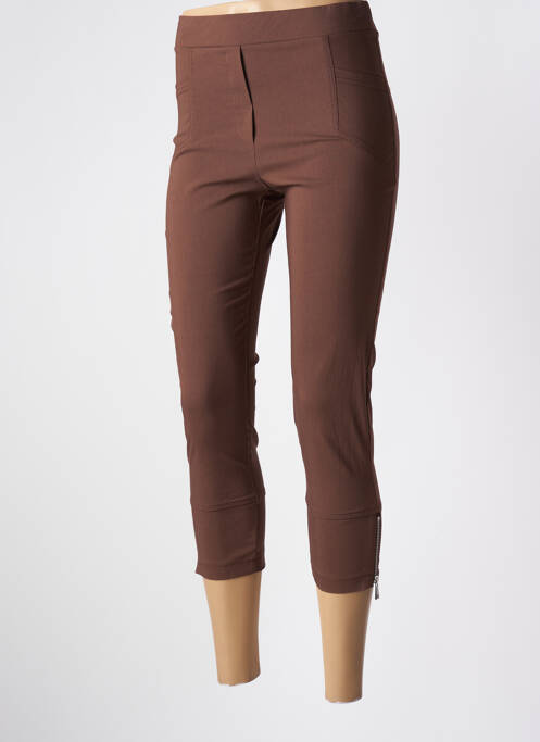 Pantalon trei sferturi maro HALOGENE femeie