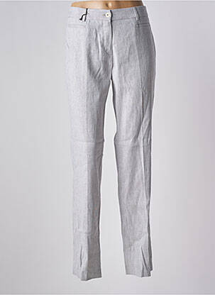 Pantalon drept talie cu cleme mărime normală gri BRUNO SAINT HILAIRE femeie