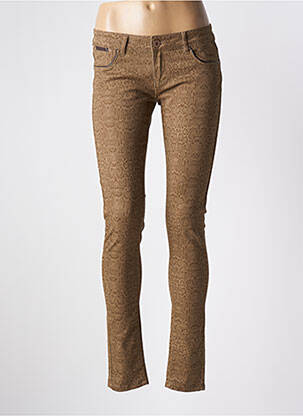 Pantalon slim talie joasă talie joasă maro TOXIK3 femeie