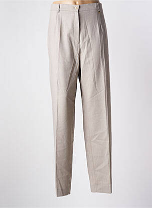 Pantalon drept talie cu cleme mărime normală bej BRUNO SAINT HILAIRE femeie