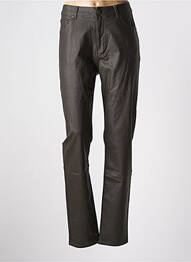 Pantalon slim țesătură acoperită talie înaltă verde S.QUISE femme