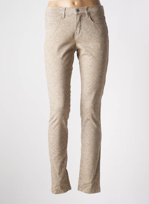 Pantalon slim bej BRUNO SAINT HILAIRE femeie