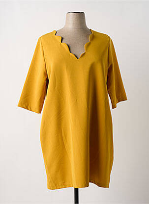 Rochie midi mâneci 3/4 mâneci 3/4 galben LILI LA TIGRESSE femeie
