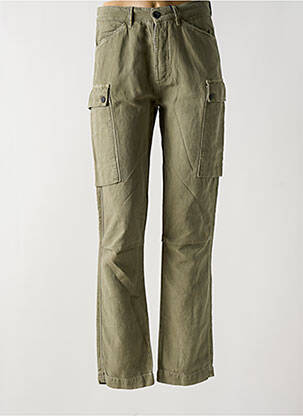 Pantalon drept talie cu cleme talie înaltă verde FREEMAN T.PORTER femeie